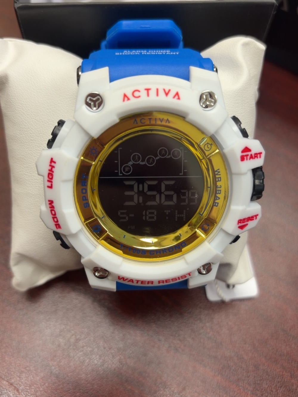 Activa Blue, White & Gold Digital Sport Watch Invicta